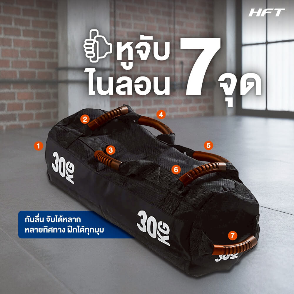 กระเป๋าถ่วงน้ำหนัก SANDBAG HOMEFITTOOLS 30 KG. ฝึก HYROX ไม่มีทราย_3